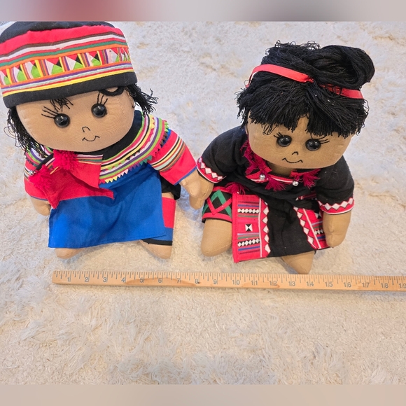 Beautiful Handmade Etnic Tribal 14" Dolls Set of 2 - Picture 6 of 8